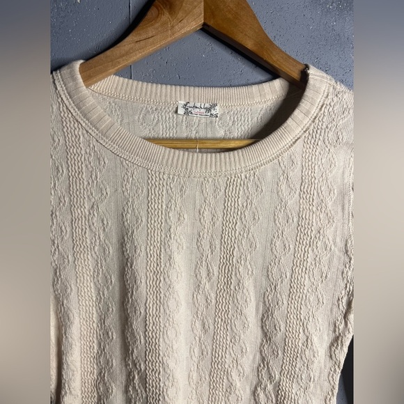 Free People Intimately Bodysuit in Cream Size S Cable Knit Long Sleeve Ribbed. - Picture 4 of 10
